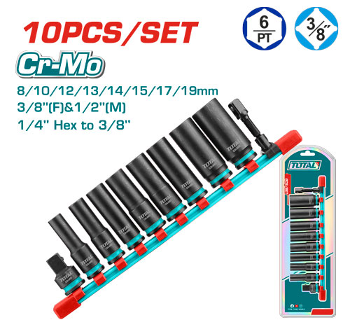 10 PcsX3/8" Impact  طقم طربوش غميق