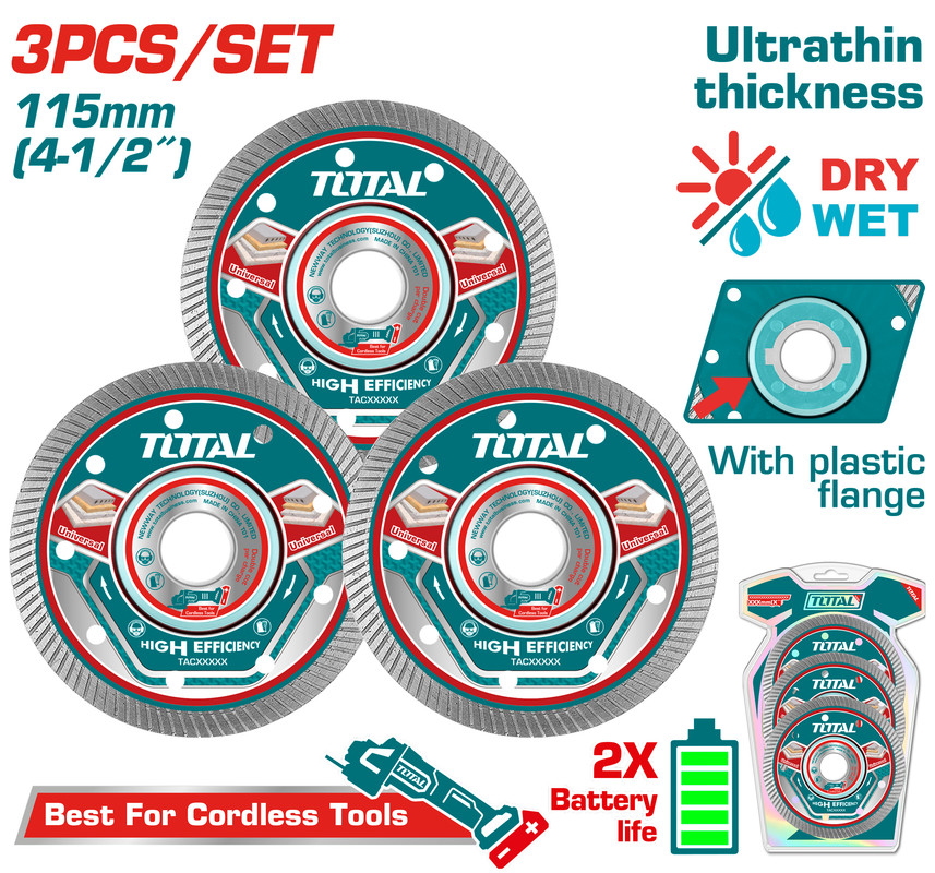 [TAC511153] 3PCSX115mm طقم ديسكات الماس