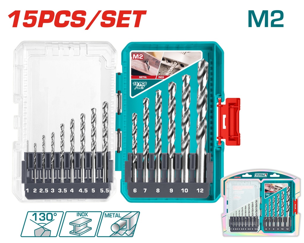 [TACSDL51508] 15PCS طقم ريش ستانلس
