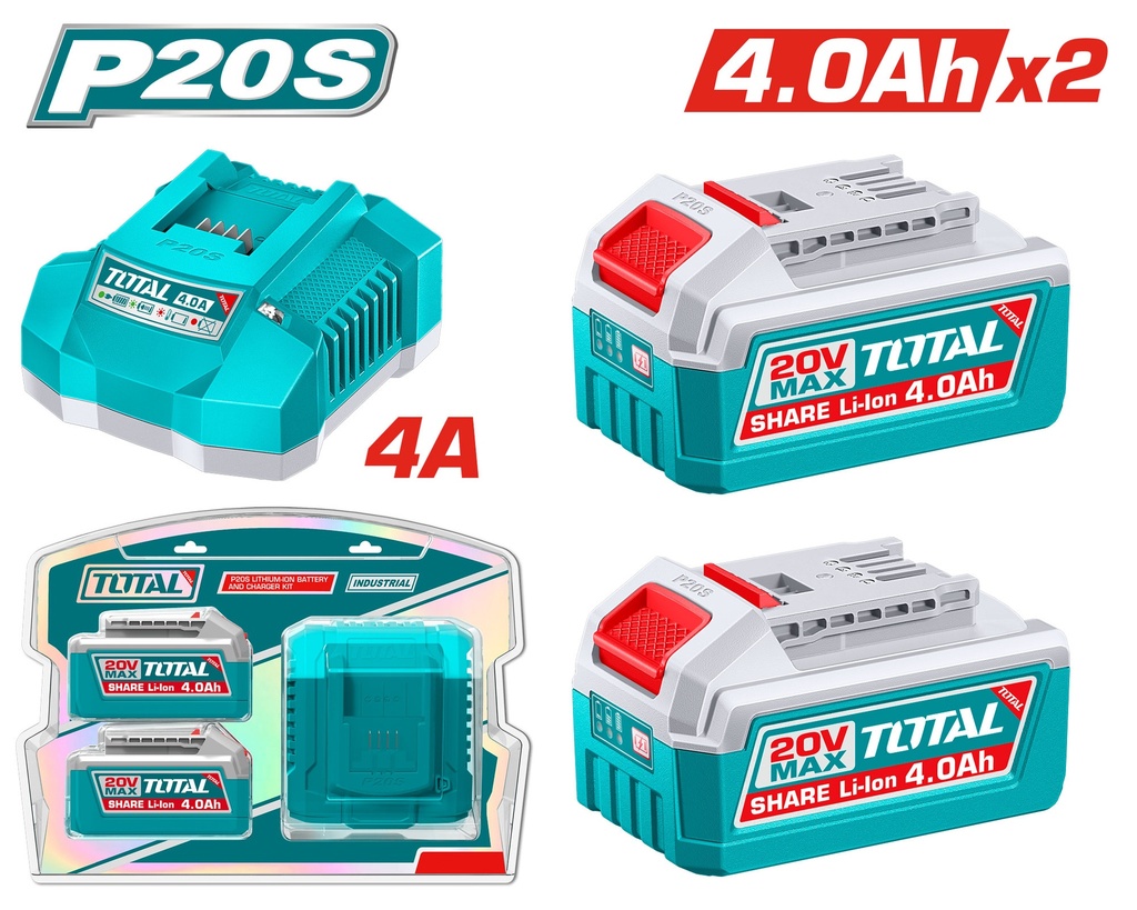 20VX4.0Ah مجموعة بطاريات+شاحن