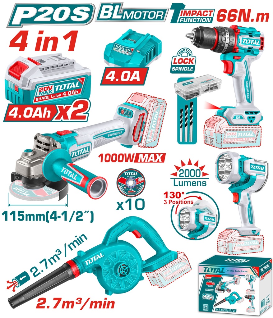 Cordless 4 pcs combo kit
