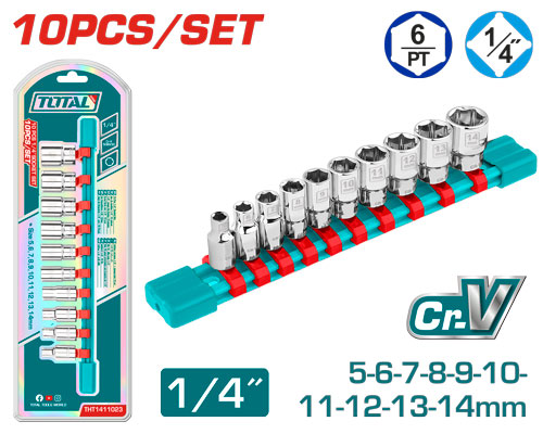 10 Pcs 1/4" طقم طربوش