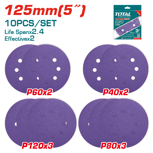 10 PCS 125mm(5") ورق حف برم شليخ شلاخ بنفسجي