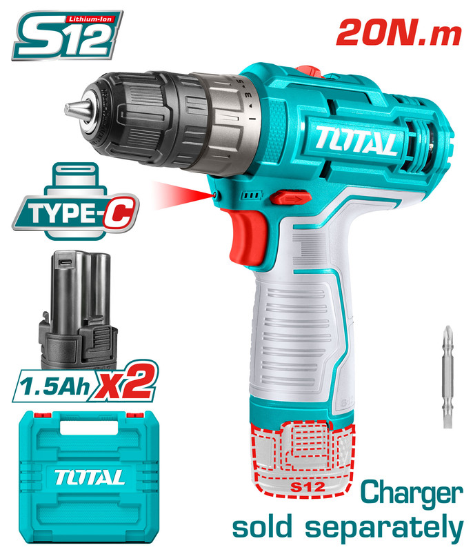 [TDLI12202] 12V مقدح بطارية ليثيوم شنطة سرعتين و 2بطارية