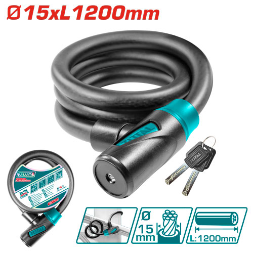 15X1200MM قفل دراجة عالمفتاح