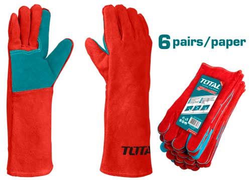 16" كفوف جلد لحام طويل