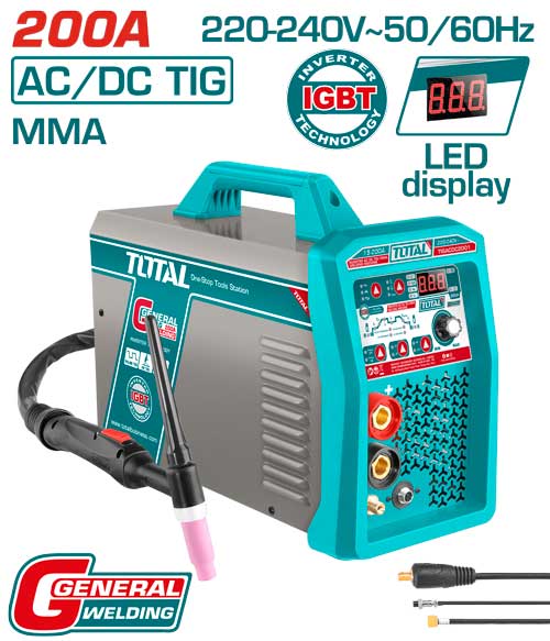 [TIGACDC2001] 200A Inverter TIG/MMA مكنة تلحيم تيغ