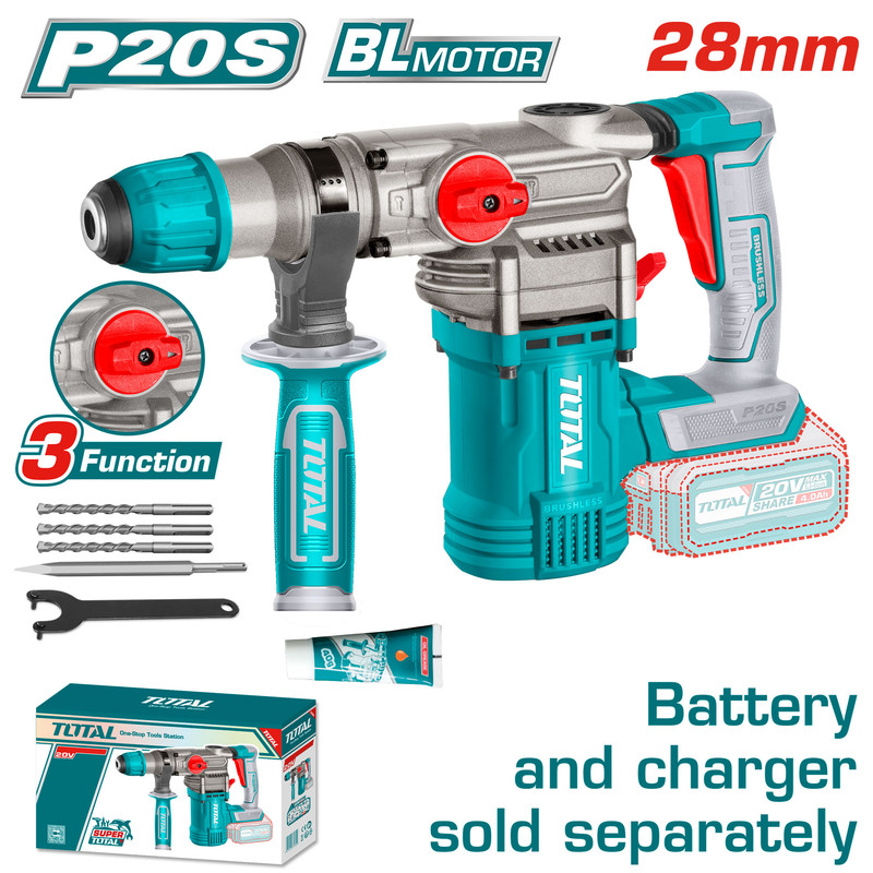 [TRHLI20288] 20V (TOOL ONLY)  SDS Plus كومبرسور برم وتكسير عالبطارية