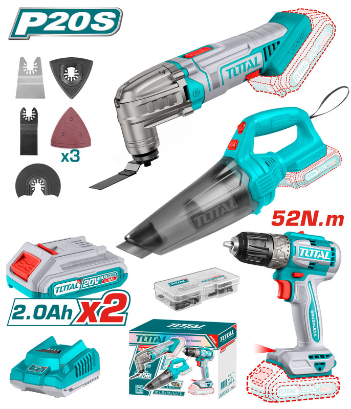 20V 3PCS مجموعة عدة عالبطارية