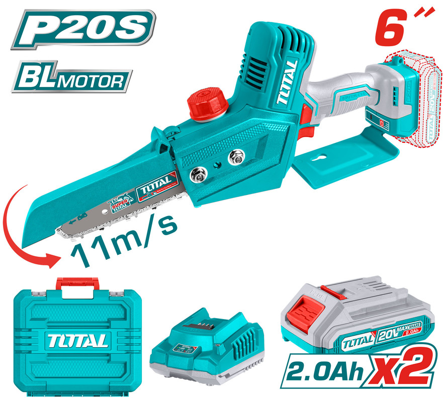 20V 6" منشار حطب صغير عالبطارية+2بطارية+شاحن