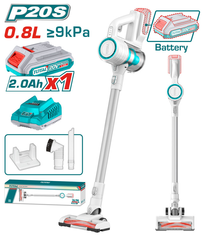 20V مكنسة  فاكييوم عامود عالبطارية +1 بطارية+1 شاحن