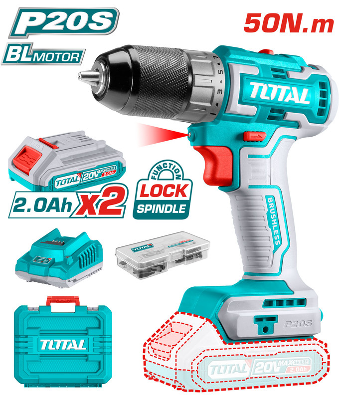 [TDLI20508] 20Vx2Bx10M BRUSHLESS مقدح بطاريتين شنطة بلاستيك صناعي