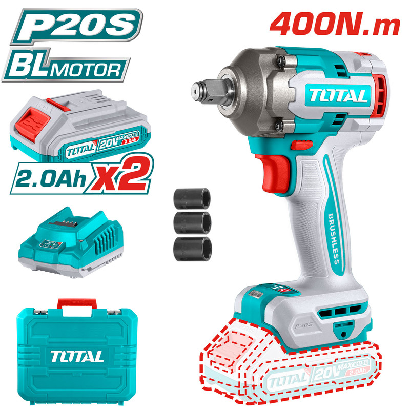 20VX400N.MX1/2''X2BX1C فرد شد طربوش على البطارية