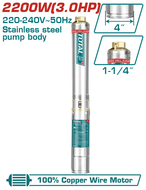 2200W 3HP 180M طرمبة مياه بئر غاطسة