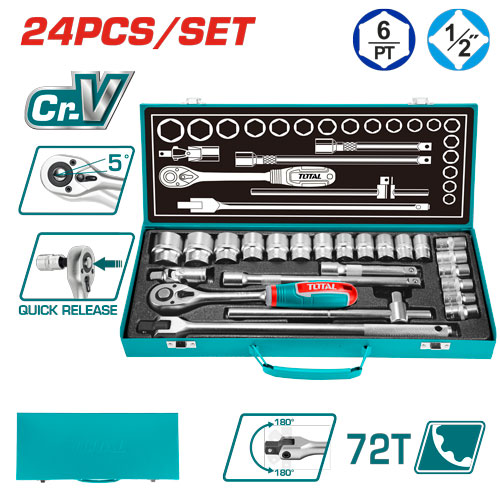 24 PCS  طقم طربوش علبة حديد "1/2