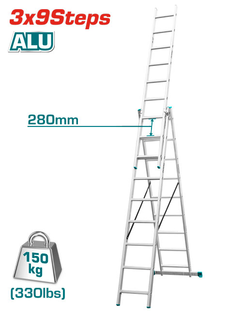 [THLAD03391] 3X9Steps سلم المنيوم سحاب