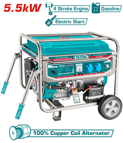 [TP155001] 5500W ELECTRIC START  مولد كهرباء بنزين مع مسكة و دواليب
