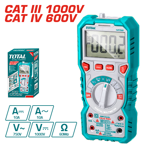 6000 counts AC/DC auto range  ساعة فحص عيار تلقائي