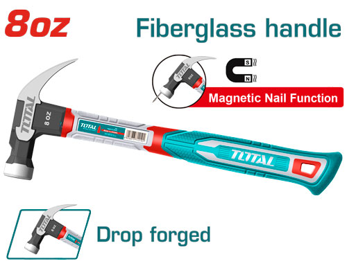 8oz/220g مطرقة نجار مسكة فايبر