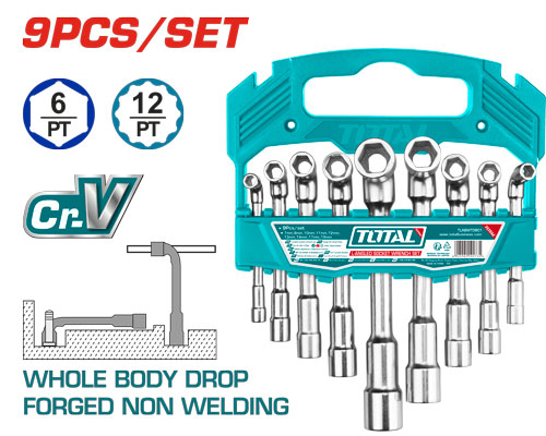 9PCS 7-19MM طقم كوع مسدس صناعي