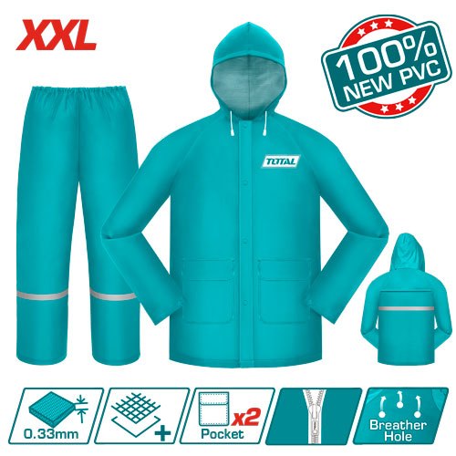 Size:XXL بدلة مطر