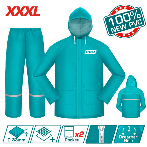 Size:XXXL بدلة مطر