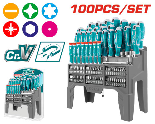 طقم مفكات 100 قطعة