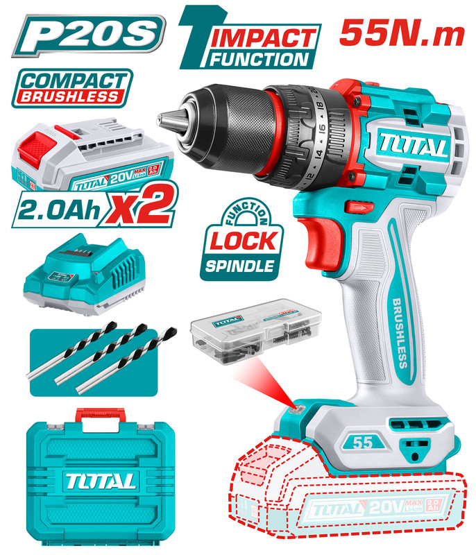 20VX55NmX2BX1CX2.0Ah (Compact)  مقدح بطاريتين صناعي