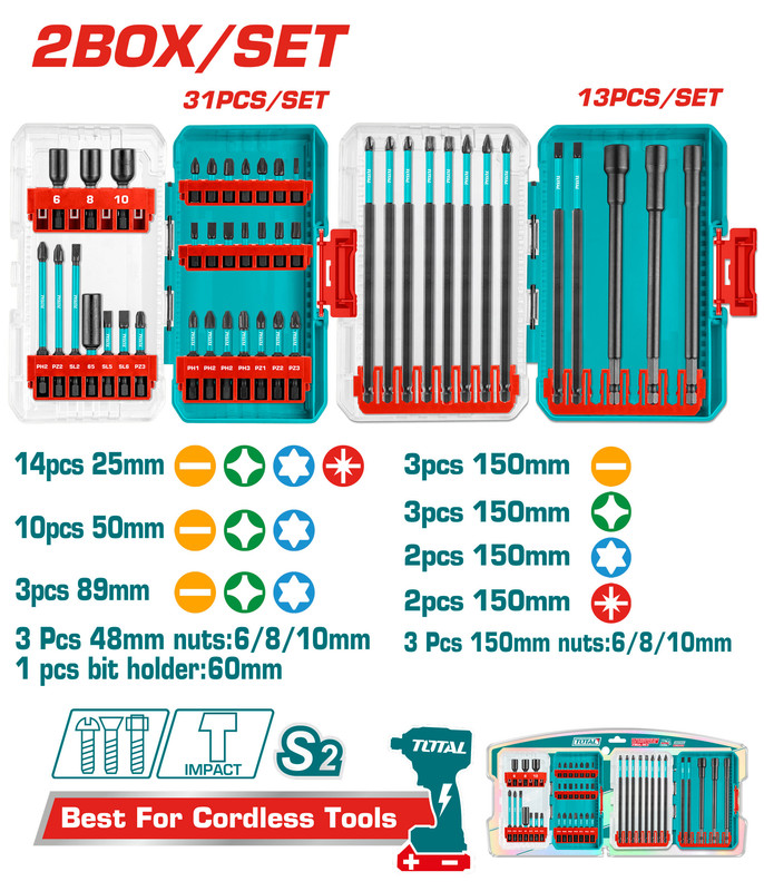 44PCS طقم رؤوس مفكات صناعي