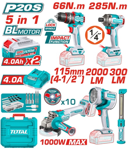 [TOSLI250692] Cordless 5 pcs combo kit