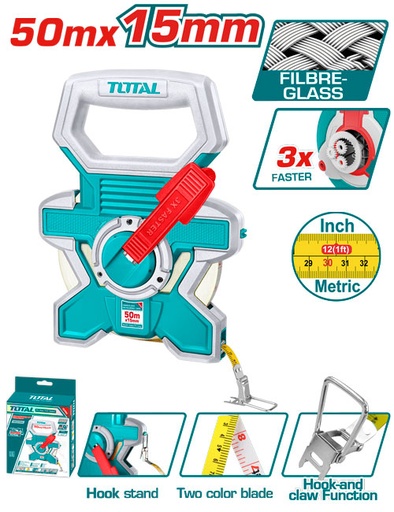 [TMTF18506] 50MX15MM  مازورة كيل فايبرغلاس