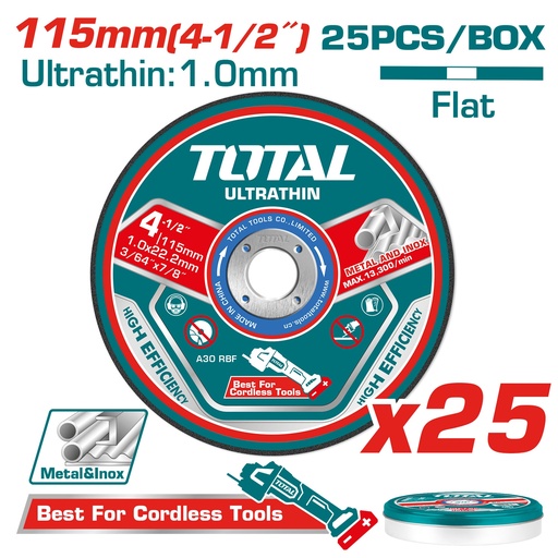 [TAC11011525] 25PCX115X1.0MM طقم ديسك قص حديد
