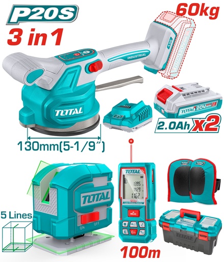 [TOSLI250606] 20V مجموعة رجراج بلاط وليزر شقلة