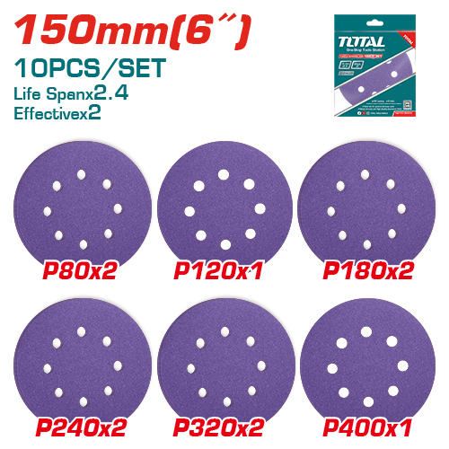 [TAC73150102] 10 PCS 150mm(6") ورق حف برم شليخ شلاخ بنفسجي وسط