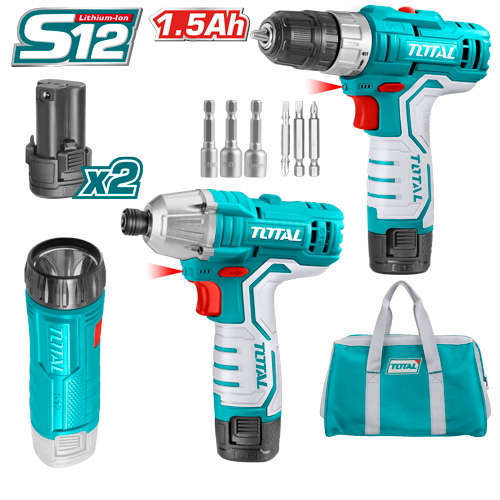 [TKLI1203] 12V مجموعة مقدح+فرد شد براغي تورك+انتريك عالبطارية