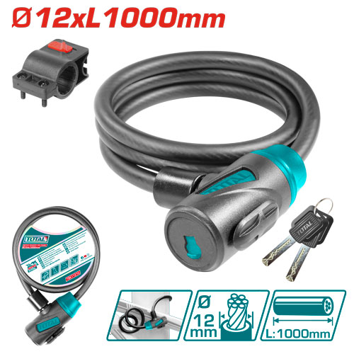 [TBK11210] 12X1000MM قفل دراجة عالمفتاح