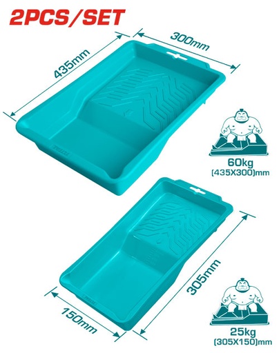 [TCHPTT435105] 2 Pcs(4"&9")  طقم صواني طرش صغير و كبير