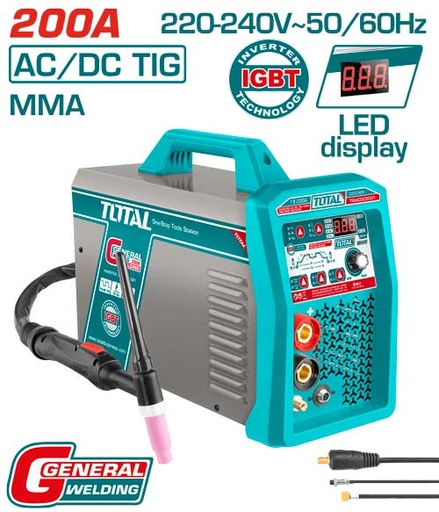 [TIGACDC2001] 200A Inverter TIG/MMA مكنة تلحيم تيغ
