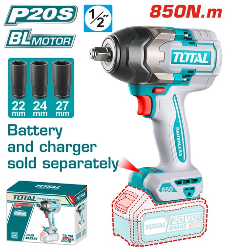 [TIWLI20851] 20VX850N.mX1/2'' Tool Only   فرد شد طربوش صناعي