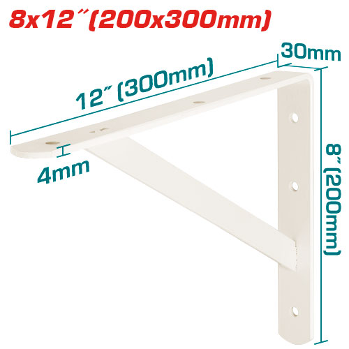 [THDSB0812] 20X30CM زاوية رف ابيض مع دعمة