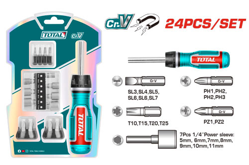 [TACSD30246] 24pcs طقم مفك طقطاق براغي و طربوش