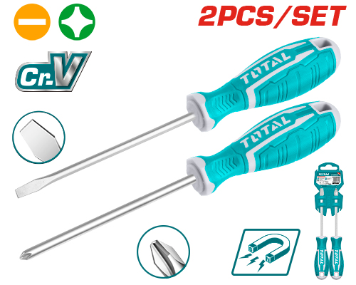 [THT250201] 2PC طقم مفك براغي شق صليب