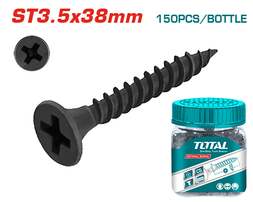 [WJDS3503821] 3.5X38mm 150pcs علبة براغي اسود سن ناعم