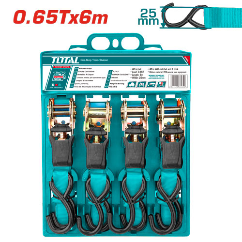 [THTRS065606] 4PCS 0.65Ton 25MMX6M  طقم حزام طقطاق