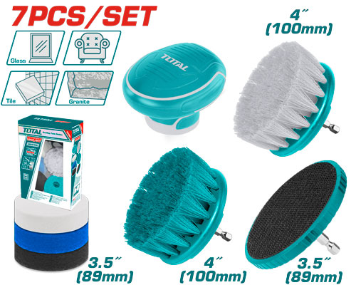 [TACB0701] 7PCS طقم فراشي تنظيف على مقدح