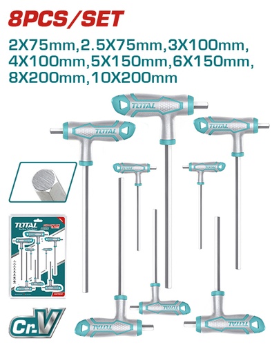 [THHW8081] 8 PCS T طقم مفتاح مسدس مسكة