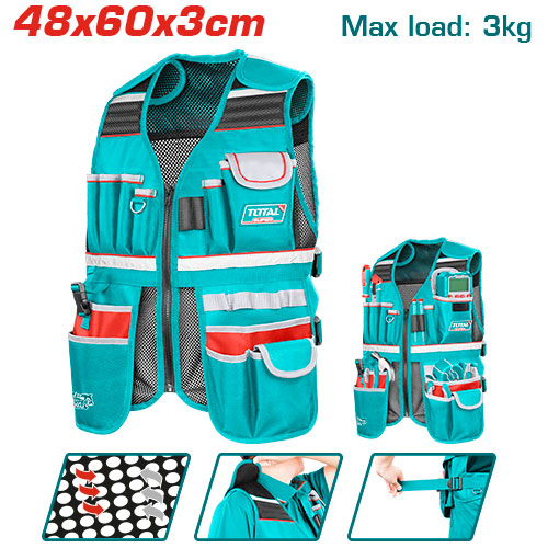 [TTVT16025] جيليه عدة + 12 جيبة+تعليقة مطرقة