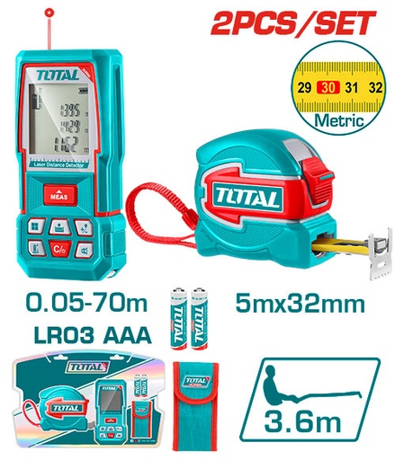 [TLDD241201M] مجموعة متر ليزر+متر 5 امتار