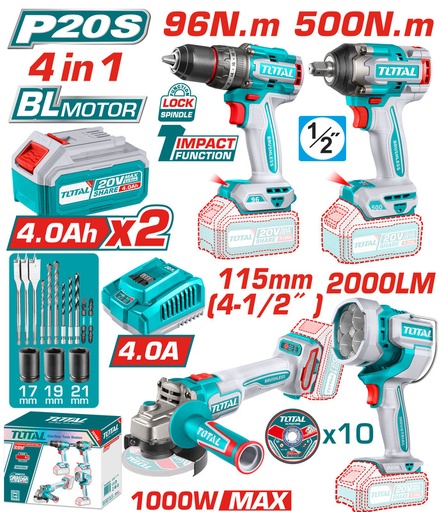 [TOSLI241292] Cordless 4 pcs combo kit