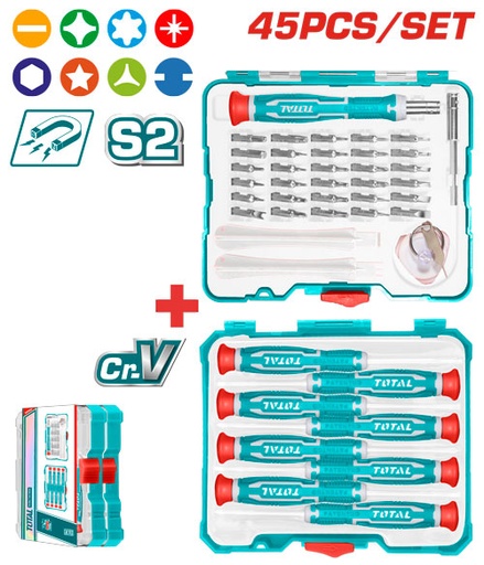 [TACSD30456] 45PCS طقم مفكات نواعم